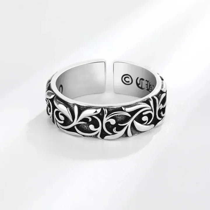 Intricate pattern gothic ring